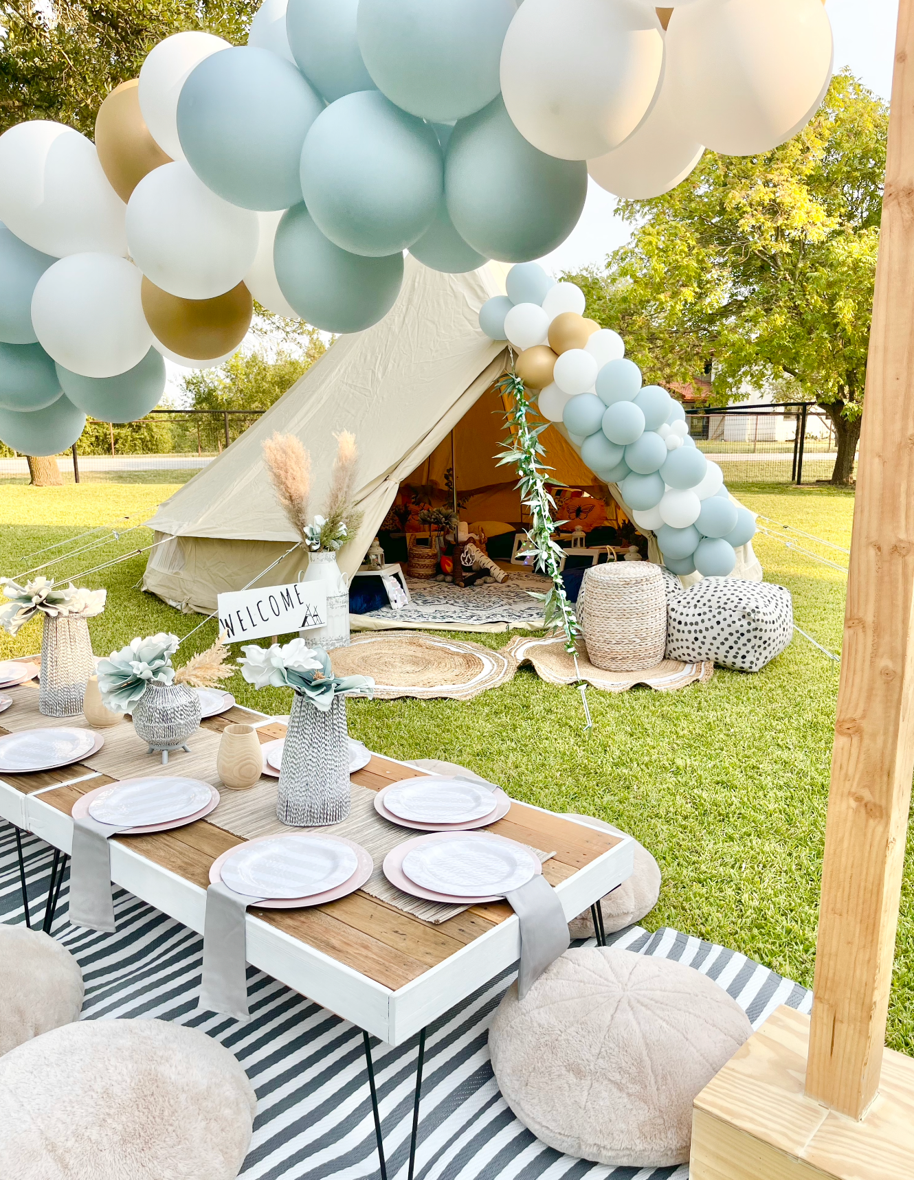 Bringing the best celebration style around with campsite parties, bell tents, glamping, balloon decor, event planning and more. Let us help you celebrate & design the party of your dreams!